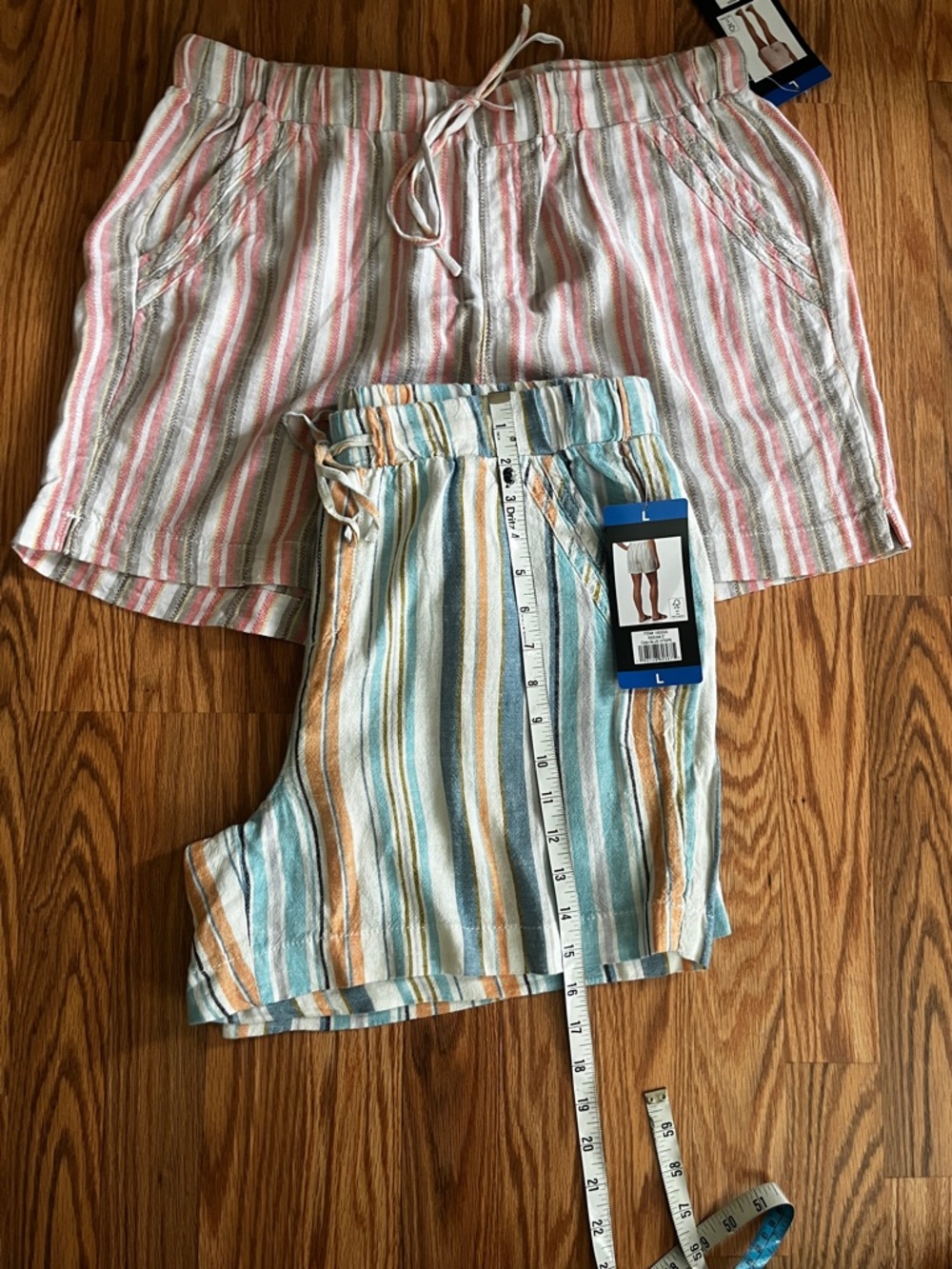 Briggs Multicolored Stripe Linen Blend Shorts Women's Size L – NWT – Lot of 2 - Picture 5 of 8